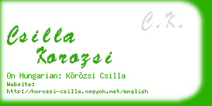 csilla korozsi business card