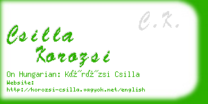 csilla korozsi business card